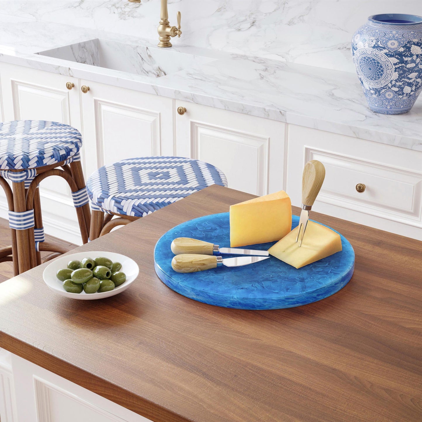 Chefchaouen Glaskeramik Käseplatte