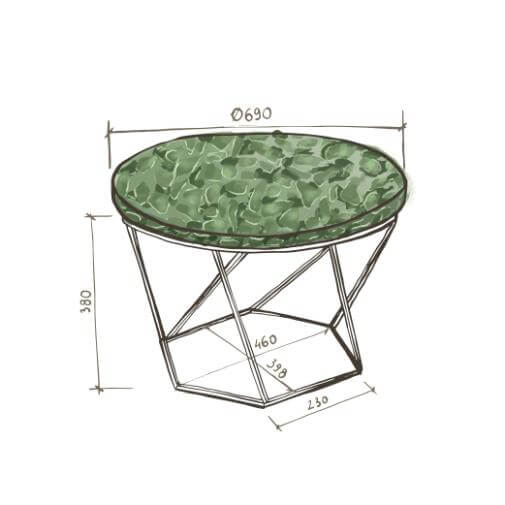 Venedig Glaskeramik Couchtisch