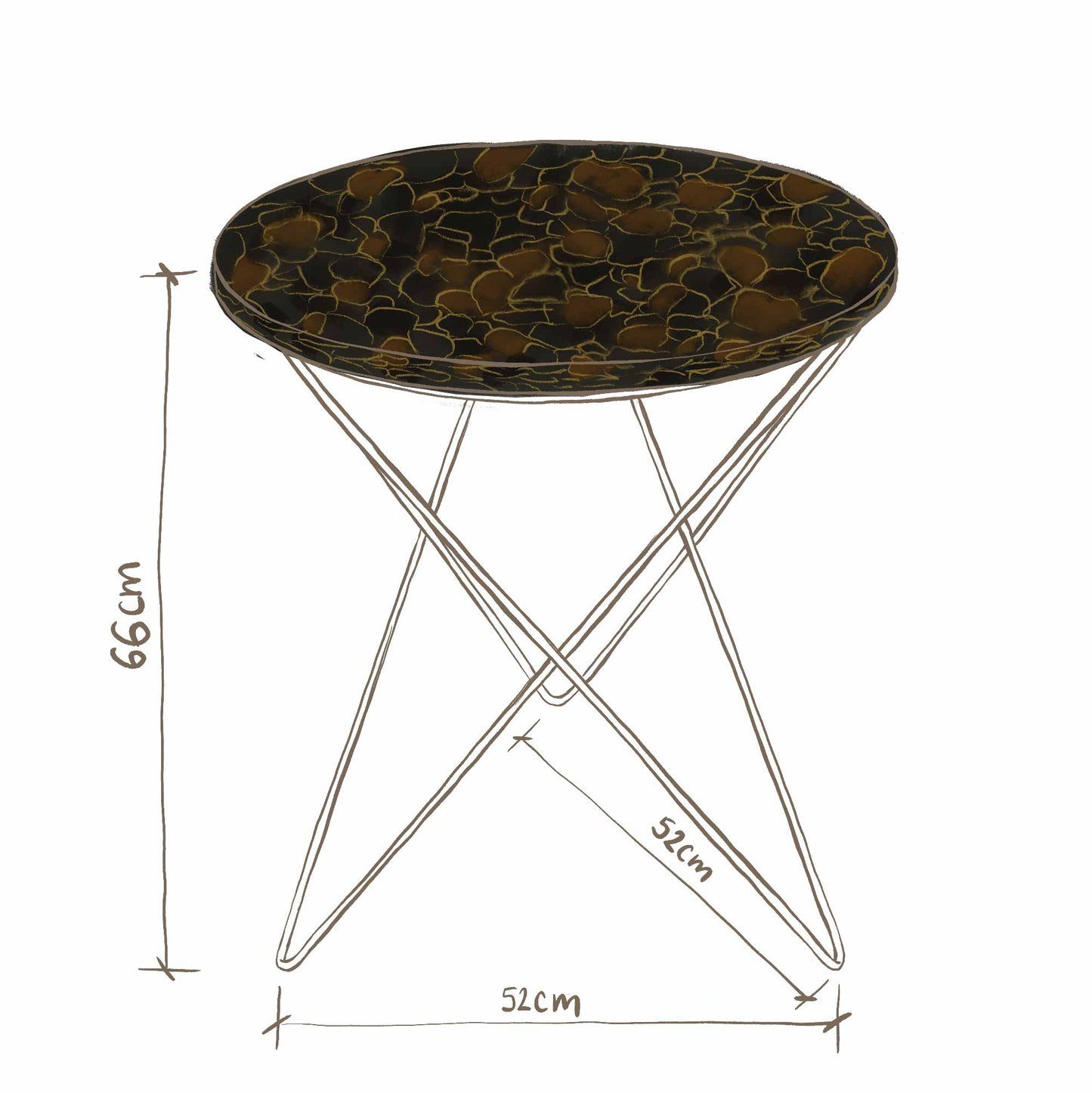 Paris Glaskeramik Beistelltisch